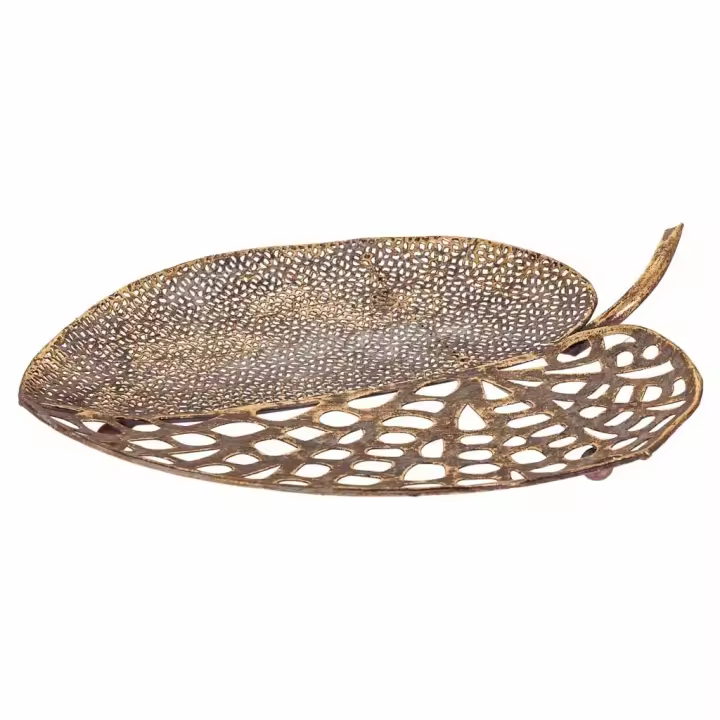 WANDERLUST DECO Hoja Decoración de Metal 38x34.5x4.5h Cm - Accesorios Decorativos - Alta Calidad - 1