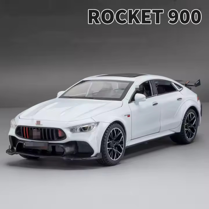 Coche De Juguete De Aleación De Metal 1/24 ROCKET 900 Con Llantas De Goma Interior Simulado 6 Puertas Abatibles Regalo Para Niños - 1