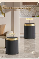 Basurero De Lujo Con Tapón Para Oficina Sala De Estar Baño Redondo Con Cesta Interior Desmontable Contenedor De Residuos De Plástico Rectangular - details 8