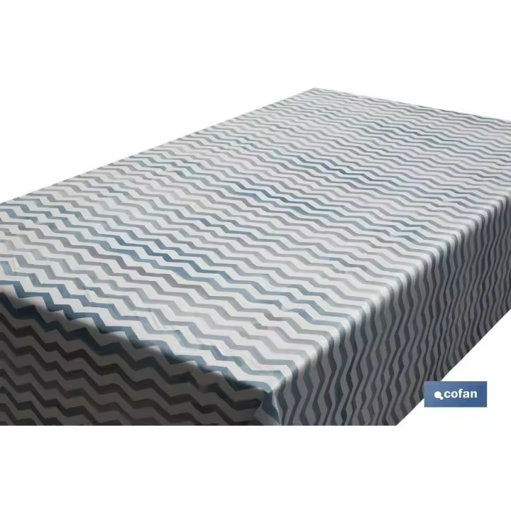 Rollo mantel antimanchas 1,40 x 25m 50% alg/50% pvc.rayado - 1