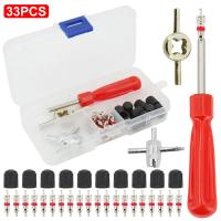 Kit De Herramientas Para Reparación De Neumáticos De Bicicleta Y Coche Herramienta De Retiro De Corazón De Válvula De Rueda Con Destornillador Para Motocicleta Accesorios Automotrices - details 0