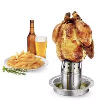 Asador de Pollo Vertical Acero inoxidable Para Horno Barbacoa , Soporte para Asar Pollo en Casa y Camping, Montaje Facil Diseño Practica Estructura Estable - Maxia Market - details 3