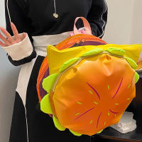 Mochila De Forma De Hamburguesa Para Niñas Y Niños Estilo Moda Súper Lindo Tamaño Grande Capacidad Para Viajes Y Escuela - details 3