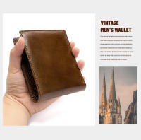 Cartera De Cuero Genuino Para Hombre WESTAL Con Bolsillo Para Monedas Y Tarjetas Tres Hojas Cierre De Cordón Casual - details 2