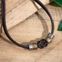 Cuello Alto De Cuero PU Con Cuentas De Metal Vintage Para Hombres Joyería De Moda 2023 Regalo Para Hombre Collar Encantador - details 12