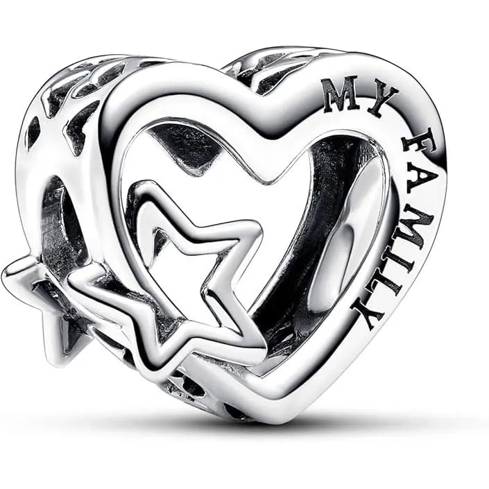 Pandora Moments Dijes de plata de ley con diseño de corazón,Incluye Caja Original - 1
