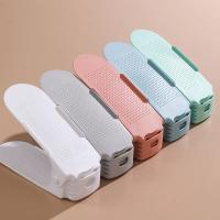 Organizador De Zapatos Ajustable 10Pcs Rack Doble Estante Ahorrador De Espacio Para Armario Herramienta De Ordenación De Zapatos PP Material - details 0