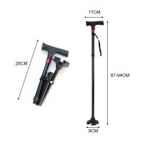 Bastón Plegable Multifuncional Con Luz LED Inteligente Y Alarma Antideslizante Para Ancianos Para Senderismo Ajustable En Longitud - details 3