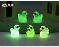 50Pcs Pato Miniatura Luminosa Con Gafas De Resina Para Decoración DIY De Hogar Y Micro Paisaje Figuras De Animales Estilo Pastoral - details 9