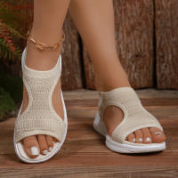 Sandalias De Verano Para Mujer 2024 Cómodas Y Casuales Con Plataforma Y Tacón Medio Talla Grande 43 Material Superior Mesh - details 16