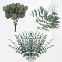 30PCS Hojas De Eucalipto Falsas Para Decoración Navideña Y Bodas Arreglo Floral Artificial Para Hogar Y Jardín - details 0