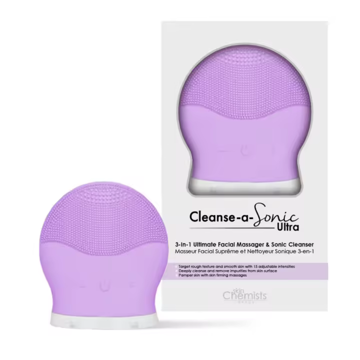 skinChemists Cepillo Limpiador Facial de Silicona - A- Sonic Ultra. Resistente al Agua - 1