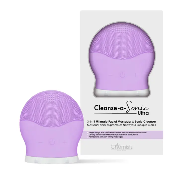 skinChemists Cepillo Limpiador Facial de Silicona - A- Sonic Ultra. Resistente al Agua - 1