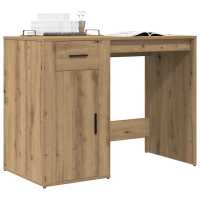 vidaXL Escritorio madera contrachapada color 100x49x75 cm en color Roble Sonoma/Marrón roble/Negro y más | estructura resistente ideal para salón dormitorio o estudio - details 3