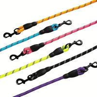 Correa Reflectante Para Perros Con Manija Padded Cómoda - Doble Fuerte Correa De Tracción Para Perros Fuertes - Enhance Seguridad Y Contraste - details 2