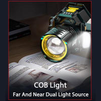 Linterna Frontal LED COB Potente Con Sensor Y Batería Recargable USB Para Pesca Y Camping Lámpara Super Brillante Impermeable - details 5