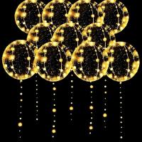 10 Pack Globos LED De 20 Pulgadas Luminosos Con Cuerda Para Fiesta De Cumpleaños Bobo Glow Bubble Balloons Claros Para Eventos Diversos - details 1