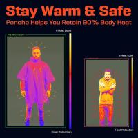 Poncho De Emergencia Desechable Impermeable Con Película De Aluminio Ropa De Lluvia Térmica Para Camping Herramientas De Sobrevivencia - details 2
