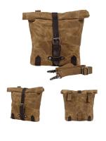 Bolsa De Motocicleta Impermeable De Lona Con Aceite Y Cera Vintage Mochila Cruzada Pequeña Para Almacenamiento Y Herramientas Delanteras De Coche Eléctrico - details 4