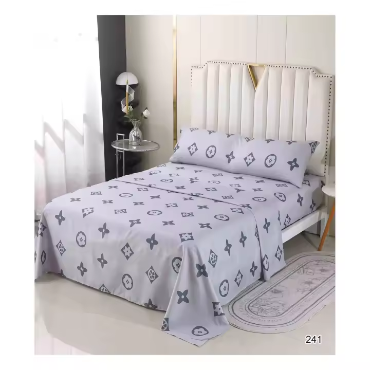 Juego de sabanas GRIS (3 piezas)sábana encimera + sábana ajustable + 1 fundas de almohadade 90x135x150 CM - 1
