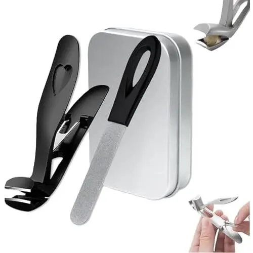 Clipdoc Max - Cortauñas para pies, cortauñas Clipdoc Max, cortaúñas Clipdoc Max, cortaúñas ClipDoc Max para personas mayores, cortaúñas con cabezal en ángulo para personas mayores (negro, 1 unidad) - 1