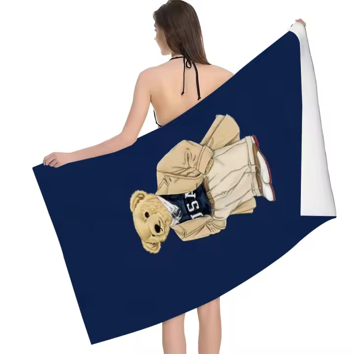 Toalla De Baño De Peluche Polo Oso Fashion Para Piscina Playa Portátil Secado Rápido Sandía Exterior Viaje Toalla De Natación Delgada - 1