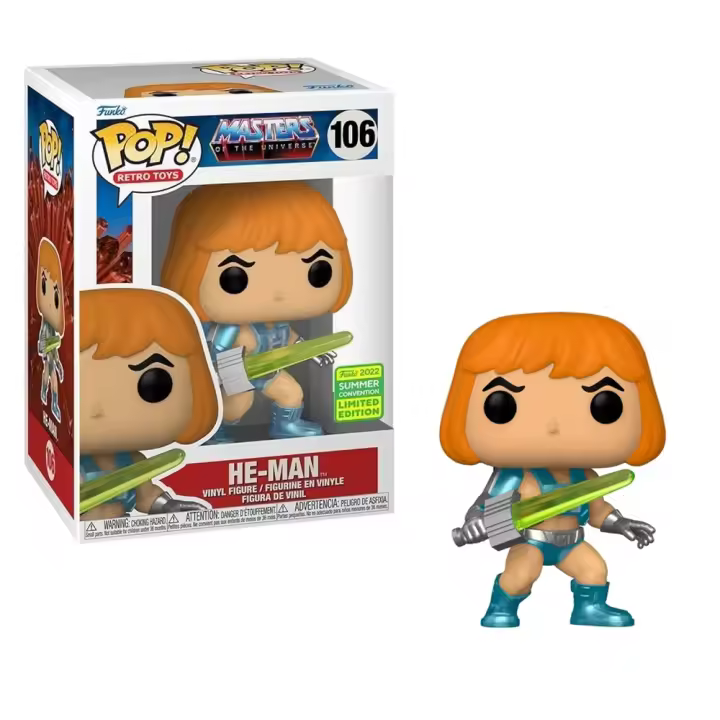 FUNKO POP! MASTERS DEL UNIVERSO – HE-MAN CON ESPADA LUMINOSA EXCLUSIVO, 65251, Nº106, TIENDA CON LICENCIA OFICIAL - 1