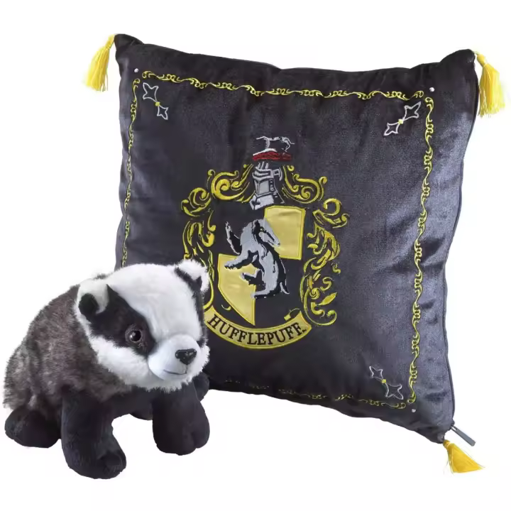 Peluche pack the noble collection harry potter tejon mascota hufflepuff + cojin hufflepuff - 1