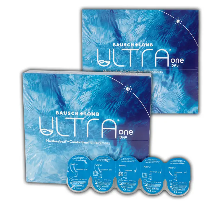 PACK 2X ULTRA ONE DAY BAUSCH + LOMB lentillas diarias esféricas Desechables – 180 Unidades | Lentes de contacto | 8.6 BC | 14.20 DIA| Advanced MoistureSeal | Tecnología ConfortFeel | Confort e Hidratación Avanzada - 1