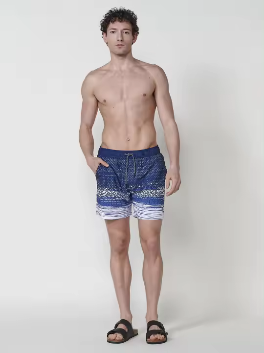 Koroshi Bañador de hombre a rayas con cintura ajustable - 1