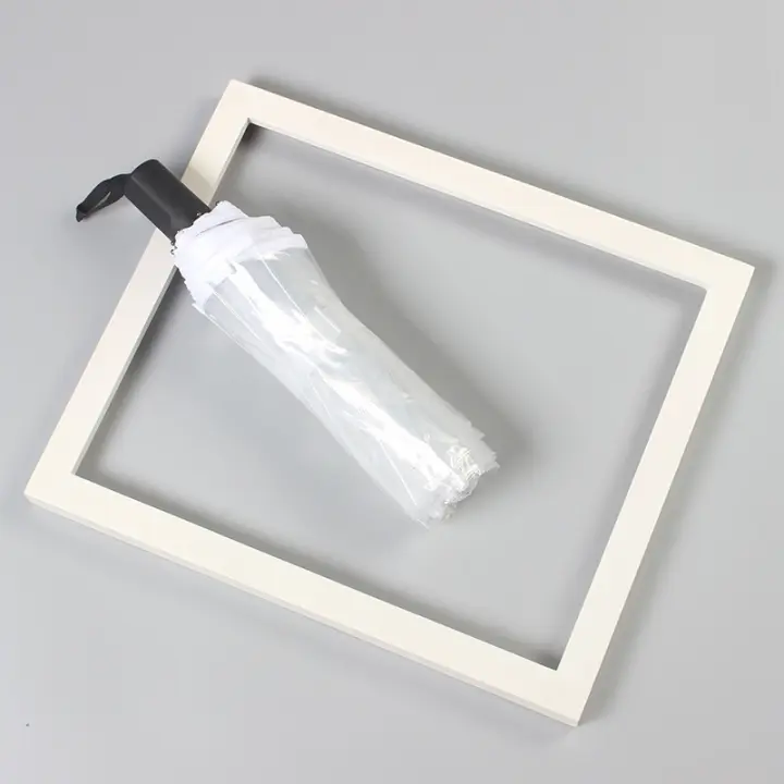 Paraguas plegable a prueba de viento para hombres y mujeres, apertura y cierre automático, compacto y resistente, paraguas plegable transparente, paraguas transparente de tres pliegues totalmente automático - 1