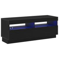 Mueble de TV vidaXL con luces LED Negro y Roble 100x35x40 cm de Madera - details 3