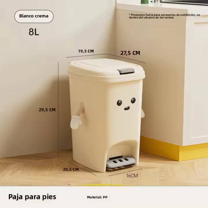 Bandeja De Basura Doble Abertura Con Tapa Y Apertura Por Pies Resistente Al Agua Para Baño Y Cocina Caja De Almacenamiento Grande Ecológica Para El Hogar - 1