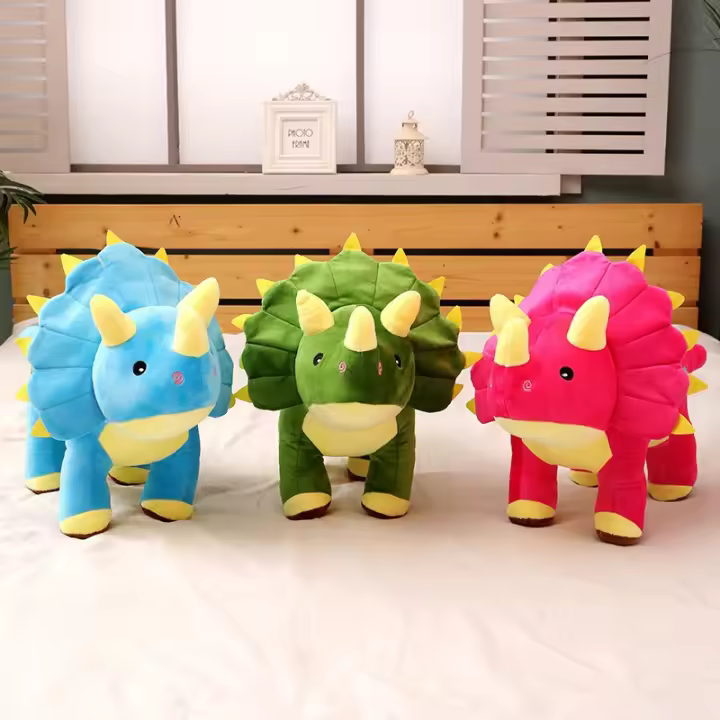 Juguete De Peluche Grande 40cm Triceratops Stegosaurus Creativo Dinosaurio Relleno Para Niños Regalo De Cumpleaños Material Suave - 1