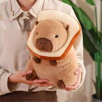 Bonita almohada de peluche de capibara con tostada para llevar, peluches de capibara de pan kawaii, regalos para abrazar, 30 cm - details 3