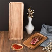 Plato De Madera De Acacia Japonés Rectangular Para Comedor Frutas Aperitivos Taza De Té Oval Tratamiento De Superficie Natural - details 9