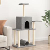 vidaXL Rascador para Gatos con Postes de Sisal Árbol Torre 122 cm Color Crema,  Gris claro,  Gris oscuro y mas - details 1
