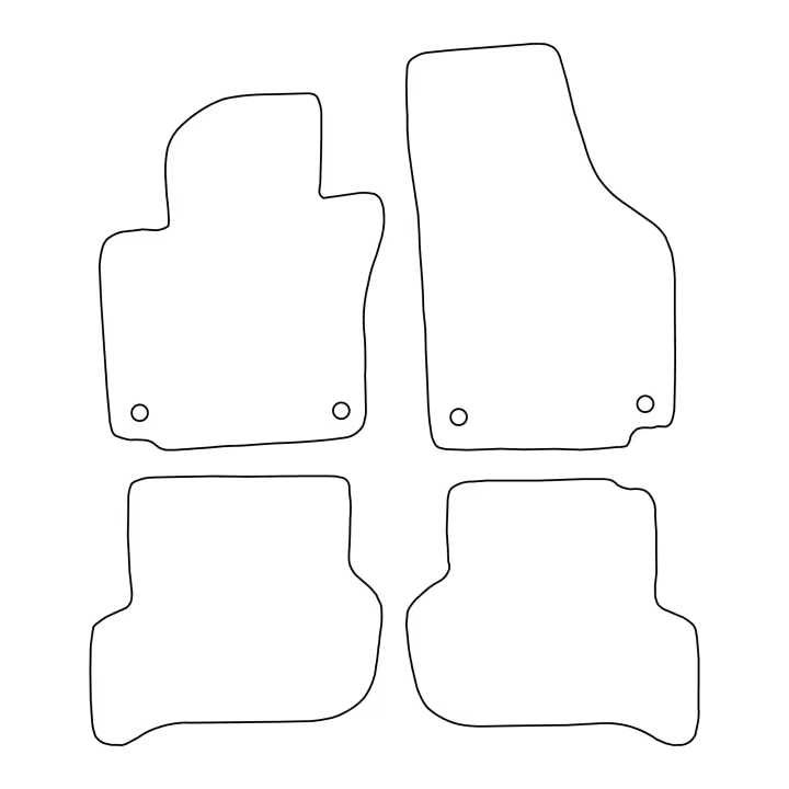 Juego de alfombrillas de terciopelo para Seat Altea 2004-2015 - ribete rojo - 1