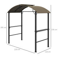 Pabellón para barbacoa 1,1x2,3m Weather-Resistant, Pabellón para barbacoa de exterior, Pabellón de viaje para camping, Techo de poliéster y estantes laterales para parrillas de hasta 100 cm de Largo Acero Caqui - details 6