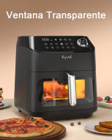 KYVOL AF600 WIFI - Freidora sin Aceite de Aire Caliente - App gratuita. 5,68 L. / 1,5 Kg. de capacidad. Ventana transparente de control. Panel táctil LED con 12 Programas preestablecidos. Cesta con recubrimiento cerámico apta para lavavajillas. - details 8