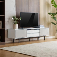 Mueble TV with Caja extrable para proyector, Mueble Bajo with Espacio de almacenamiento y Diseño color blocking, 163x40x45 cm - details 1