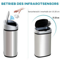 Automático Cube with sensor 30L with sensor de infrarrojos, Cuadrado, inoxidable Maple, Cube interior opcional para una gestión higiénico de los Residuos - details 5