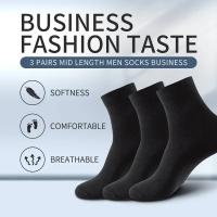 3 Pares De Calcetines Negros Para Hombre Algodón Business Para Zapatos Largos KupiVIP Uso Diario Cómodo Transpirable - details 1
