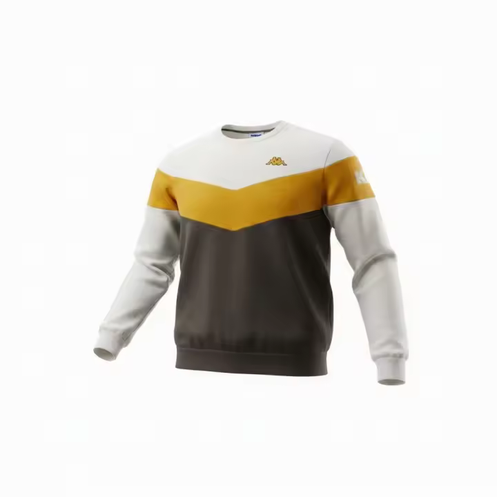 Sudadera de hombre Kappa Baldo algodón verde, sin capucha cuello redondo y puños acanalados para uso diario y estilo urbano - 1