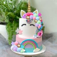 38 PCS Decoraciones De Pastel De Unicornio Con Flores Bolas Estrellas Para Fiesta De Cumpleaños Para Niños Y Niñas Baño De Lácteos Suministros De Decoración De Pastel - details 4