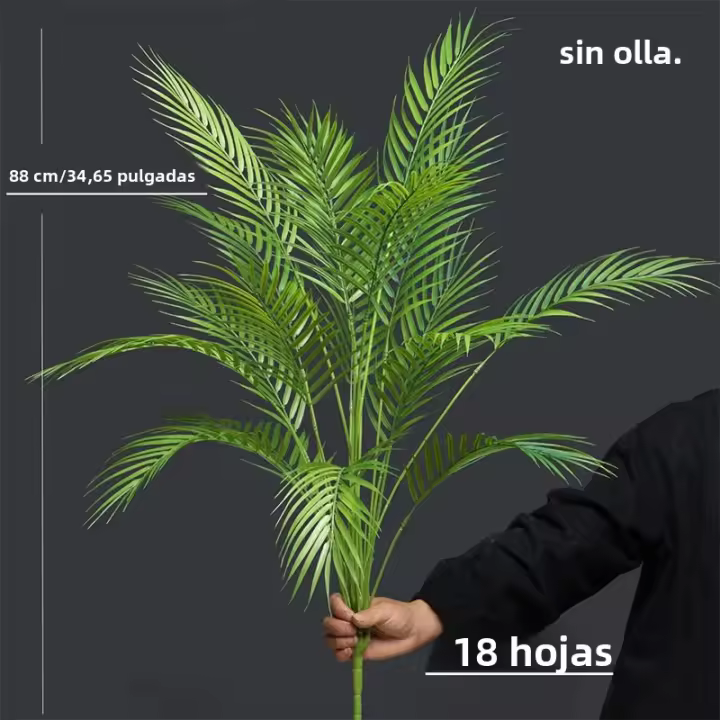Gran Planta Artificial De Palma 88cm Hojas De Palmera Tropicales Falsas Decoración De Boda Y Hogar Ramo De Jacaranda Plástico Para Exposición Y Uso En Interiores - 1