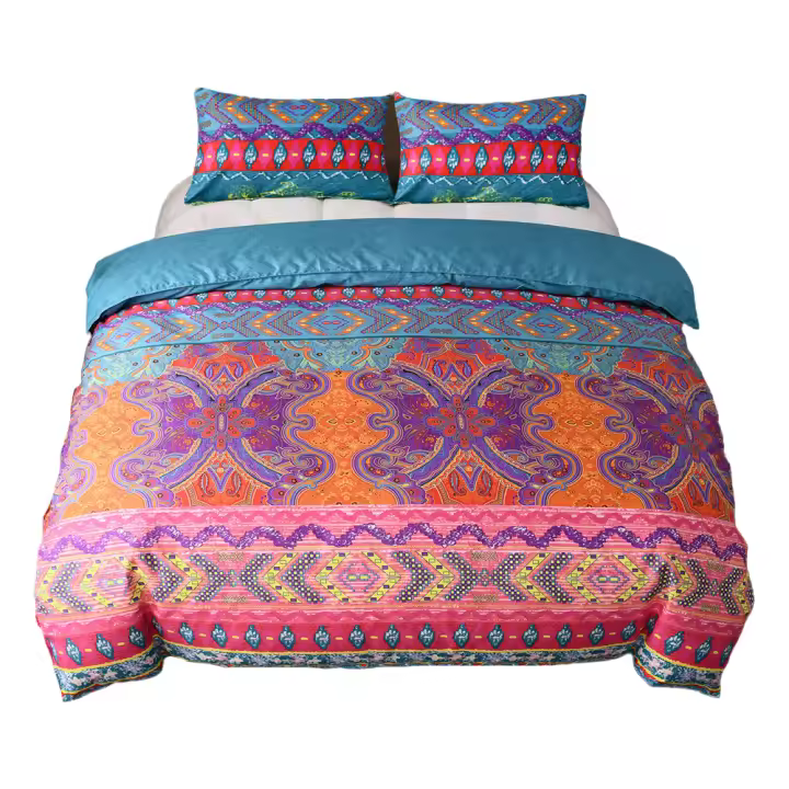 Juego De Cubierta De Edredón Boho Estilo 3pcs Sin Almohadones Suave Y Amigable Con La Piel Hecho De Poliéster 100% - 1