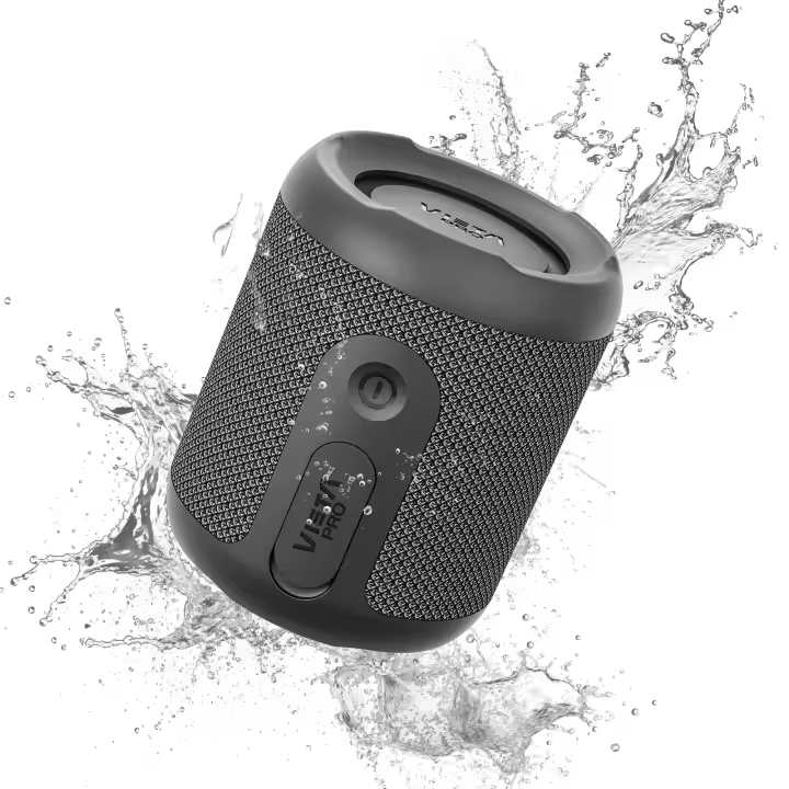 Vieta Pro Altavoz Bluetooth Potente inalámbrico, Radio FM, Resistente al Agua, 13H Batería, Micrófono, Aux-In, USB-C, TWS | Altavoz Portátil Pequeño Autoamplificado Sun Negro - 1