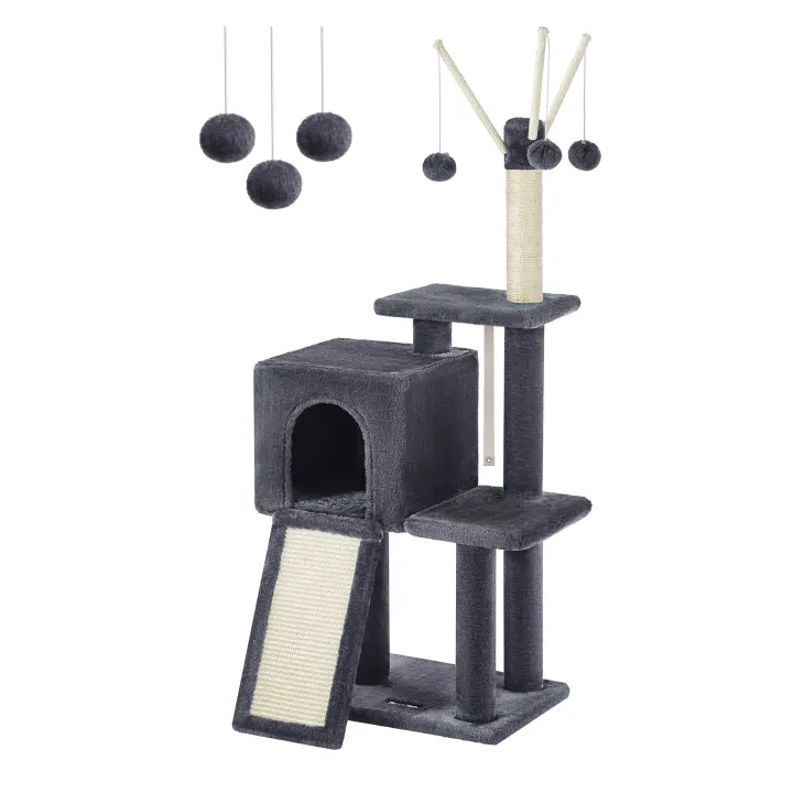 FEANDREA Árbol de Gatos, Torre de Juegos, Gatito, Gris Claro/Gris Antracita - 1