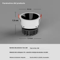 Spotlight LED COB Antigolpeante Redonda 10W Tamaño De Agujero 8cm Para Iluminación Interior De Dormitorio Sala De Estar Pasillo - details 1